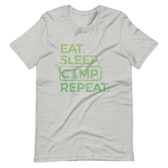 Eat Sleep Camp Repeat Camping Unisex t-shirt