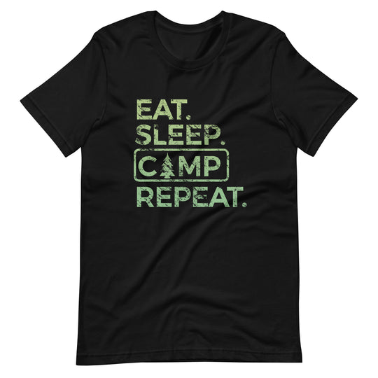 Eat Sleep Camp Repeat Camping Unisex t-shirt